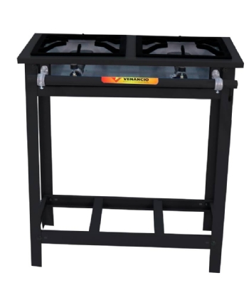 Fogão Industrial 2 Bocas 30x30 Linha Vulcão Alta Pressão Venâncio VAP2