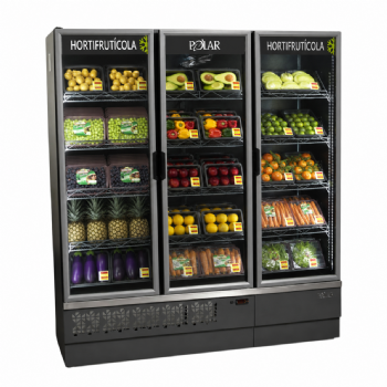Expositor Vertical 03 Portas 1,70M Hortifrutícola Polar EVPV-170 220v