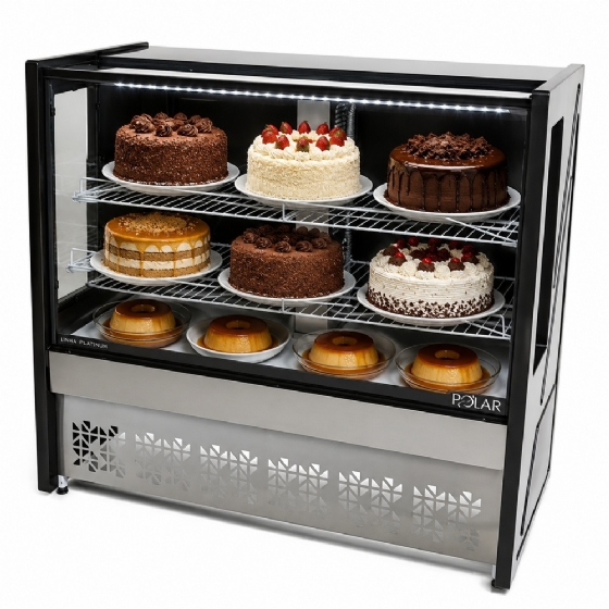 Balcão Torta Polar 1,25M Preto Platinum PVRT 127v