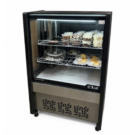 Balcão Torta Polar 0,80CM Preto Platinum PVRT 220v
