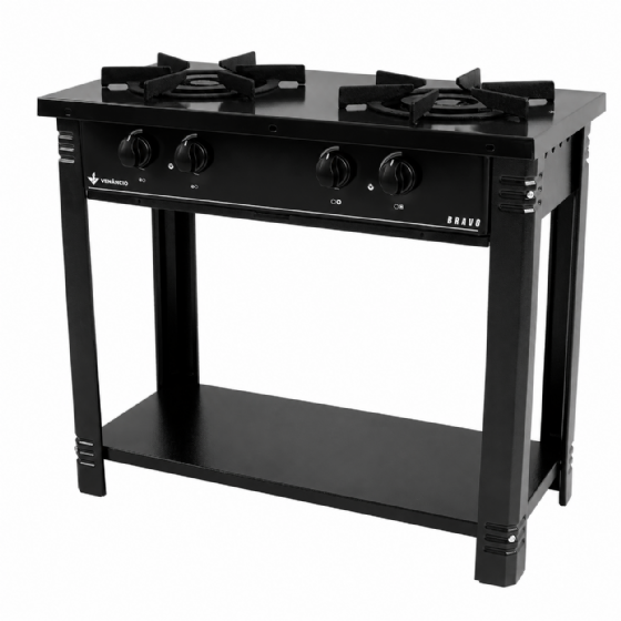 Fogão Bravo Industrial Venâncio 2 Bocas Baixa Pressão Preto BR2B