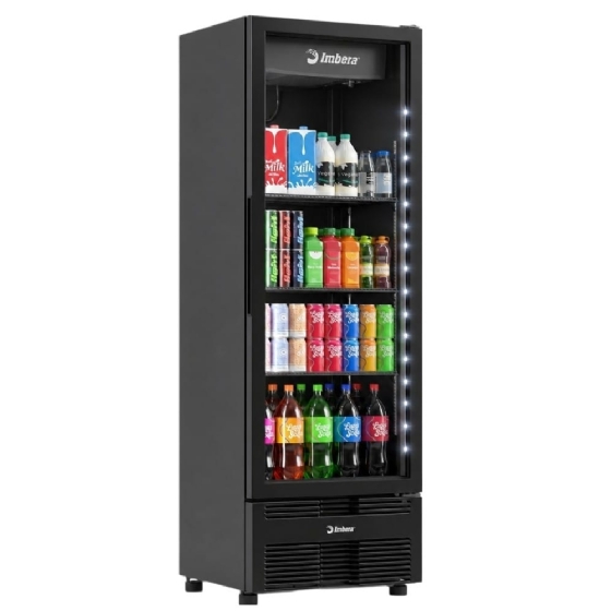 Refrigerador Expositor Vertical Imbera 485 Litros FULL BLACK VRS16 Bivolt Inverter