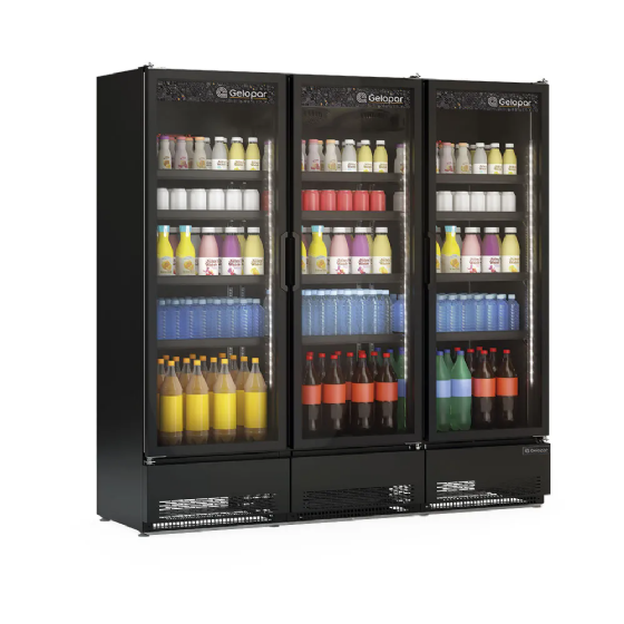 Refrigerador Expositor Vertical 1468 Litros Gelopar Linha Carbono GCVR-1450/CB/PR/220v
