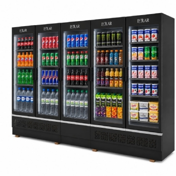 Expositor Vertical Refrigerado Polar 2,85M 5 Portas All Black Infinite EVPI285 220V