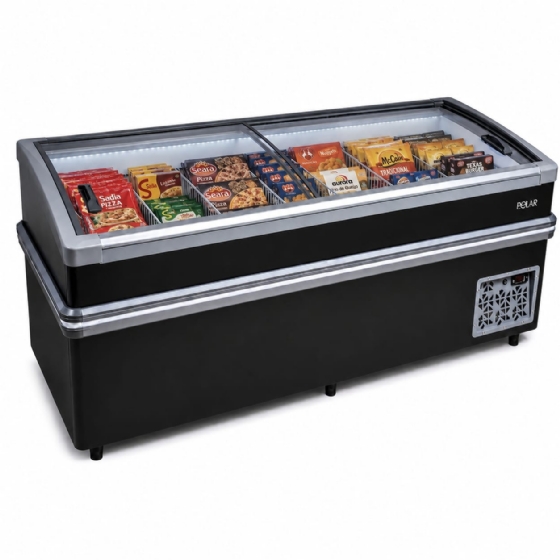 Ilha de Congelados Polar Vidro Reto 2M EIC 200 PLUS 220V