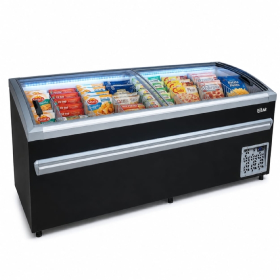 Ilha de Congelados Polar Vidro Reto 2,20M EIC 220 PLUS 220V