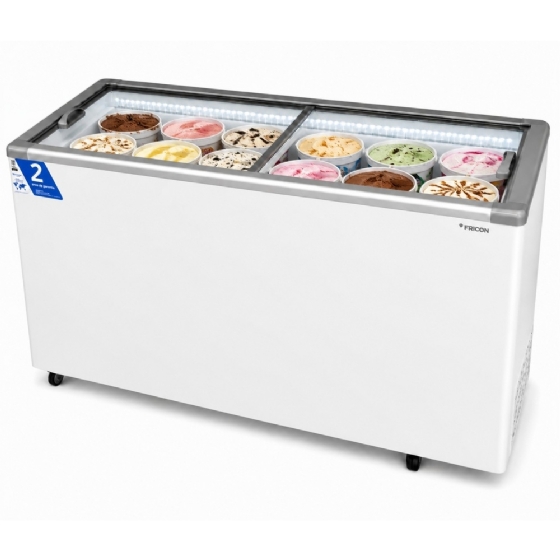 Freezer Horizontal Expositor Fricon Tampa de Vidro com Iluminação em Led 503L HCEB503-1V300-127V