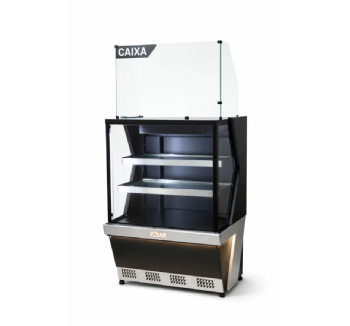 Vitrine Natural Caixa 0,80CM Polar Preto Linha 7 L7CX-0801 127v