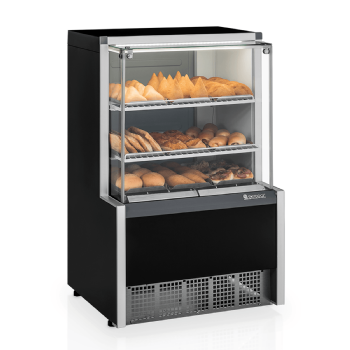 Vitrine Estufa 0,75cm Gelopar Linha Aurora Vidro Reto Preta- MEQA-075R PR- 127v