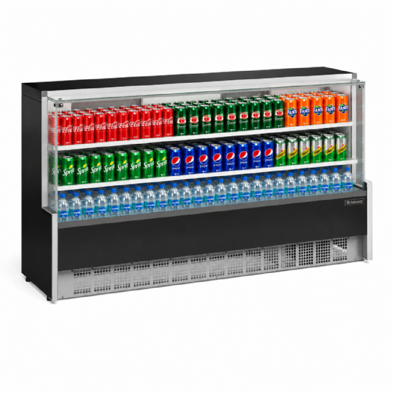 Balcão Refrigerado Vidro Reto 2,05M 2 Placas Frias Gelopar GPDA-205R PR 127v