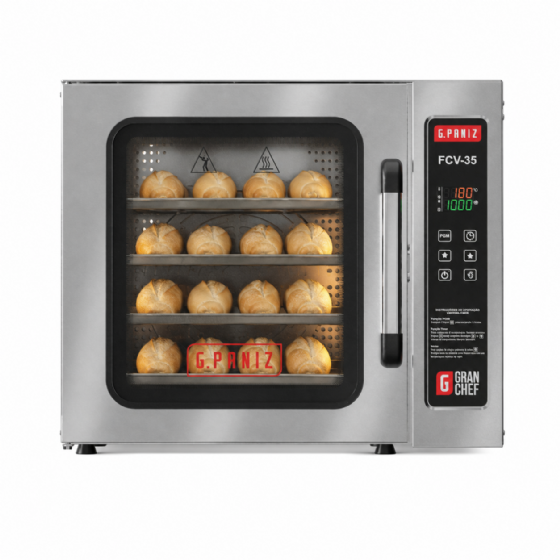 Forno Elétrico Convector GranChef Com Vapor Inox Monofásico G.Paniz Com 5 Assadeiras FCV35-220v
