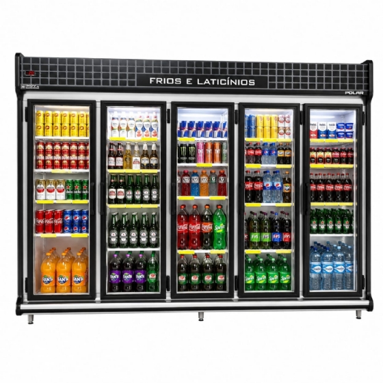 Expositor Refrigerado Auto Serviço Polofrio 3,00m 5 Portas 2157 220v
