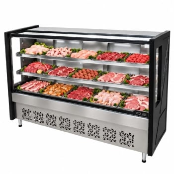 Balcão de Açougue Polar Avícola Standard Platinum 1.75M  Preto 220V - PECAV 175