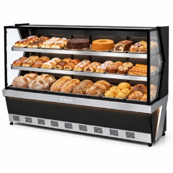 Vitrine Natural Polar 1,85M Preto Linha 7 L7VN-1851 127v