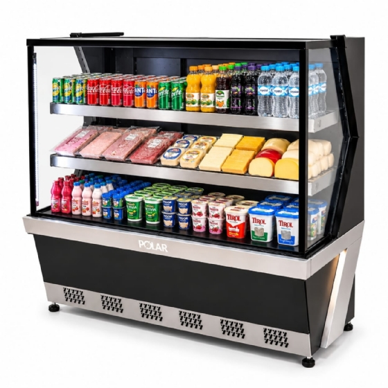 Balcão Refrigerado Polar 2 Placas Frias 1,15M Preto Linha 7 L7BR-1152 220v