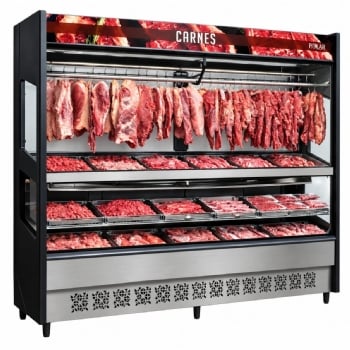 Balcão De Açougue Vertical 2,00M Preto Polar PEVA-200 220v