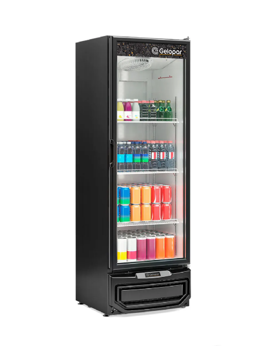 Refrigerador Expositor Vertical 410 Litros Gelopar Linha Turmalina GPTU-40BIN PR Bivolt