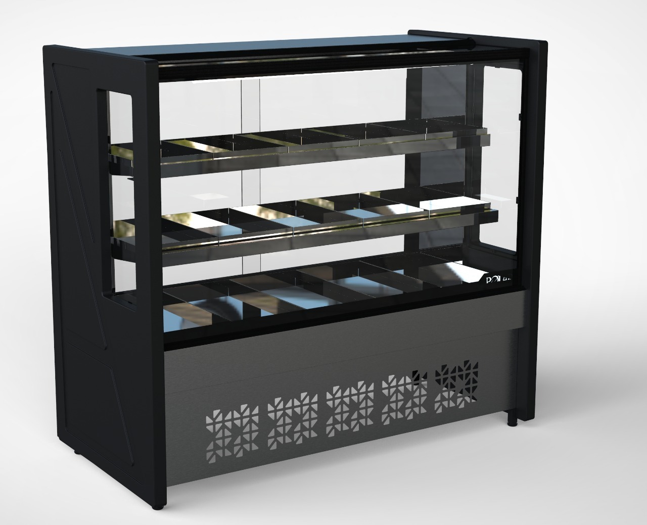 Balcão Estufa 1,25 m Polar Preto Platinum PVE  -220v