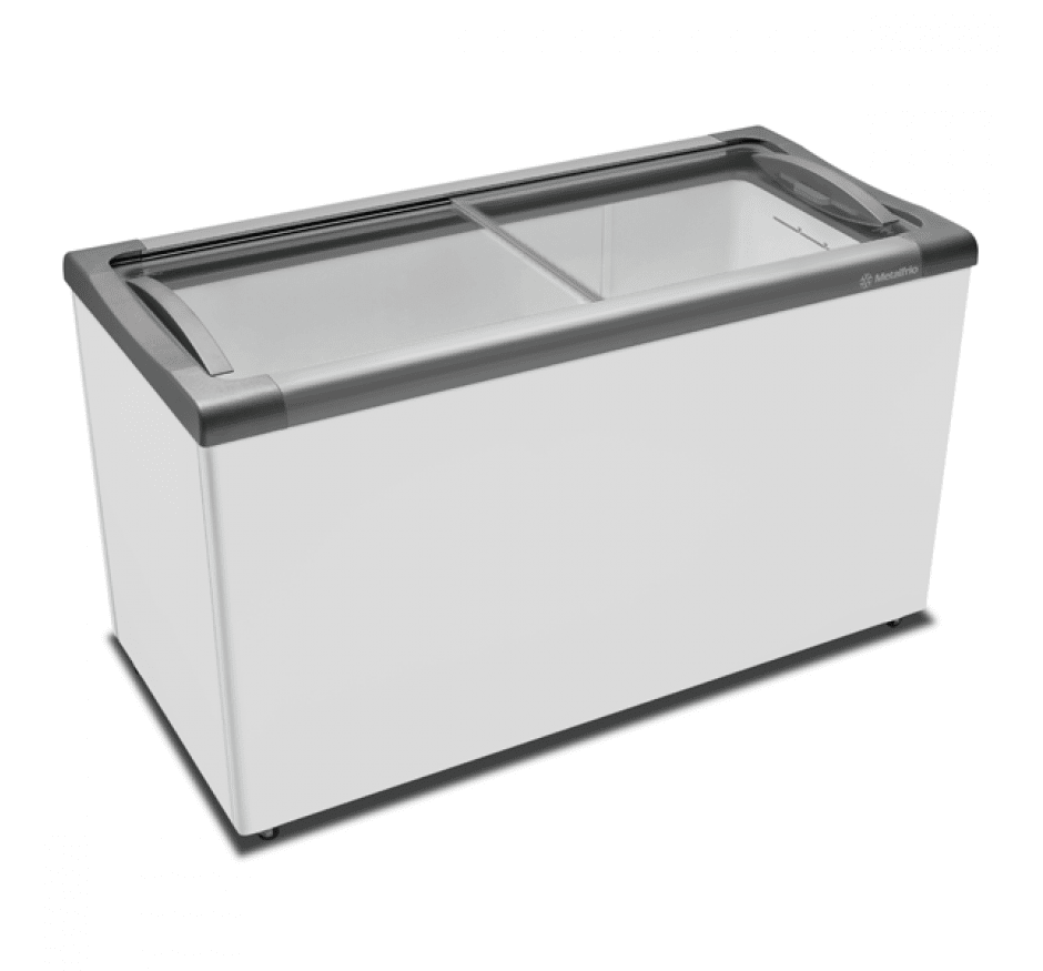 Freezer Horizontal  Metalfrio 388 Litros  Tampa De Vidro Supra Branco NF40SB- 127V