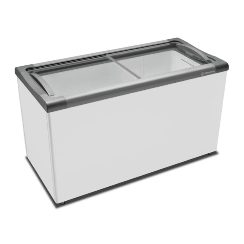 Freezer Horizontal  Metalfrio 388 Litros  Tampa De Vidro Supra Branco NF40SB- 127V