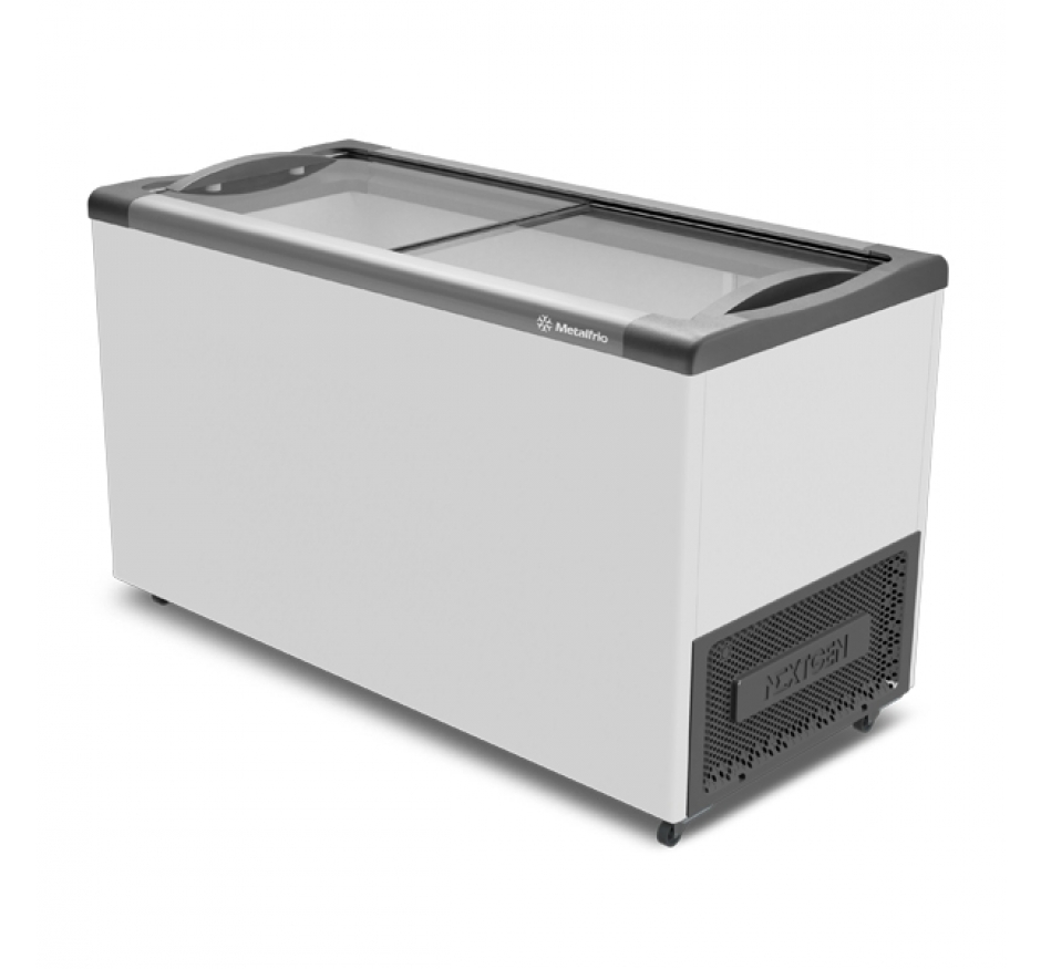 Freezer Horizontal  Metalfrio 388 Litros  Tampa De Vidro Supra Branco NF40SB- 220V