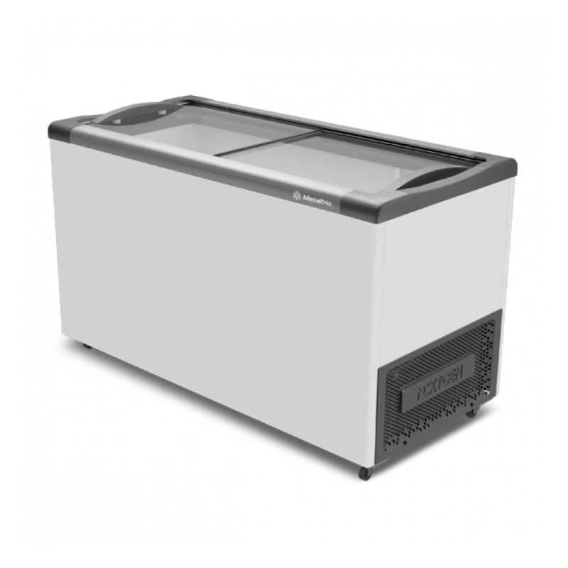Freezer Horizontal  Metalfrio 388 Litros  Tampa De Vidro Supra Branco NF40SB- 220V