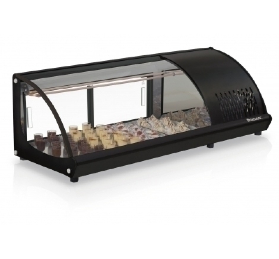Vitrine Refrigerada de Bancada 1,20m Gelopar com LED GVRB-120 PR-220v