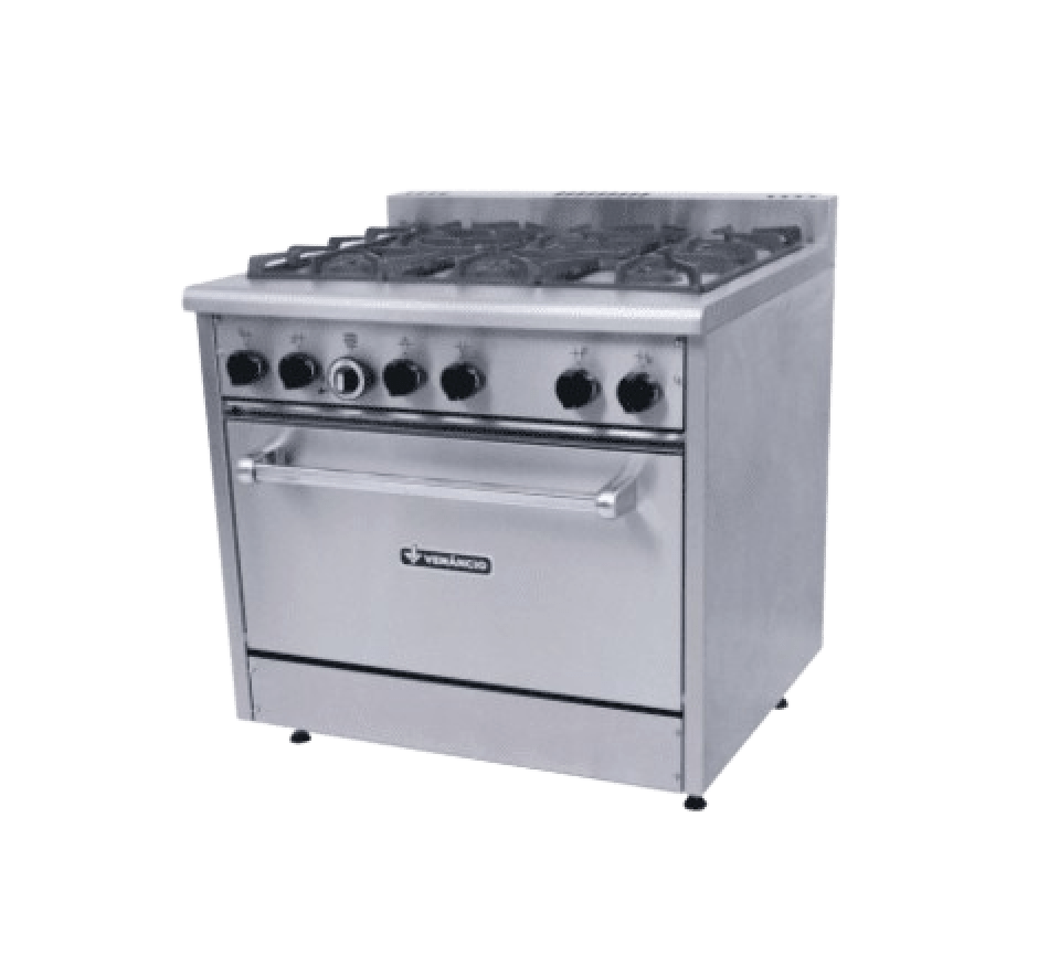 Fogão Industrial 6 Bocas com Forno a Gás Don Bidone Venâncio - FDB6F