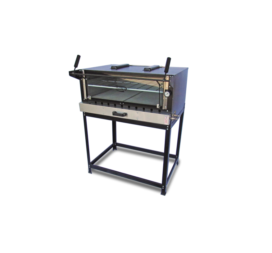 Forno Industrial Para Pizza a Gás 80x60 com 2 Infravermelho e Pedra Refratária Cristal Aço-536181