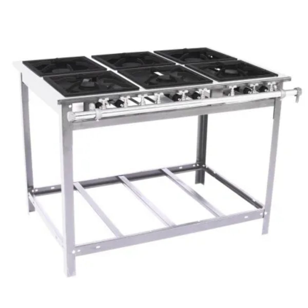 Fogão Industrial A Gás Inox Extra Venâncio 6 Bocas 30x30 Baixa Pressão-EI6D3