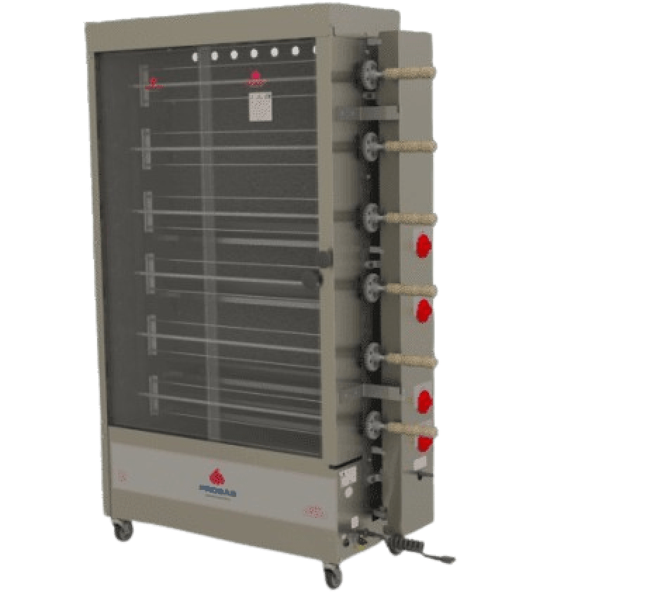 Máquina 30 Frangos Progás 6 espetos A Gás Queimador Tubular PR-634