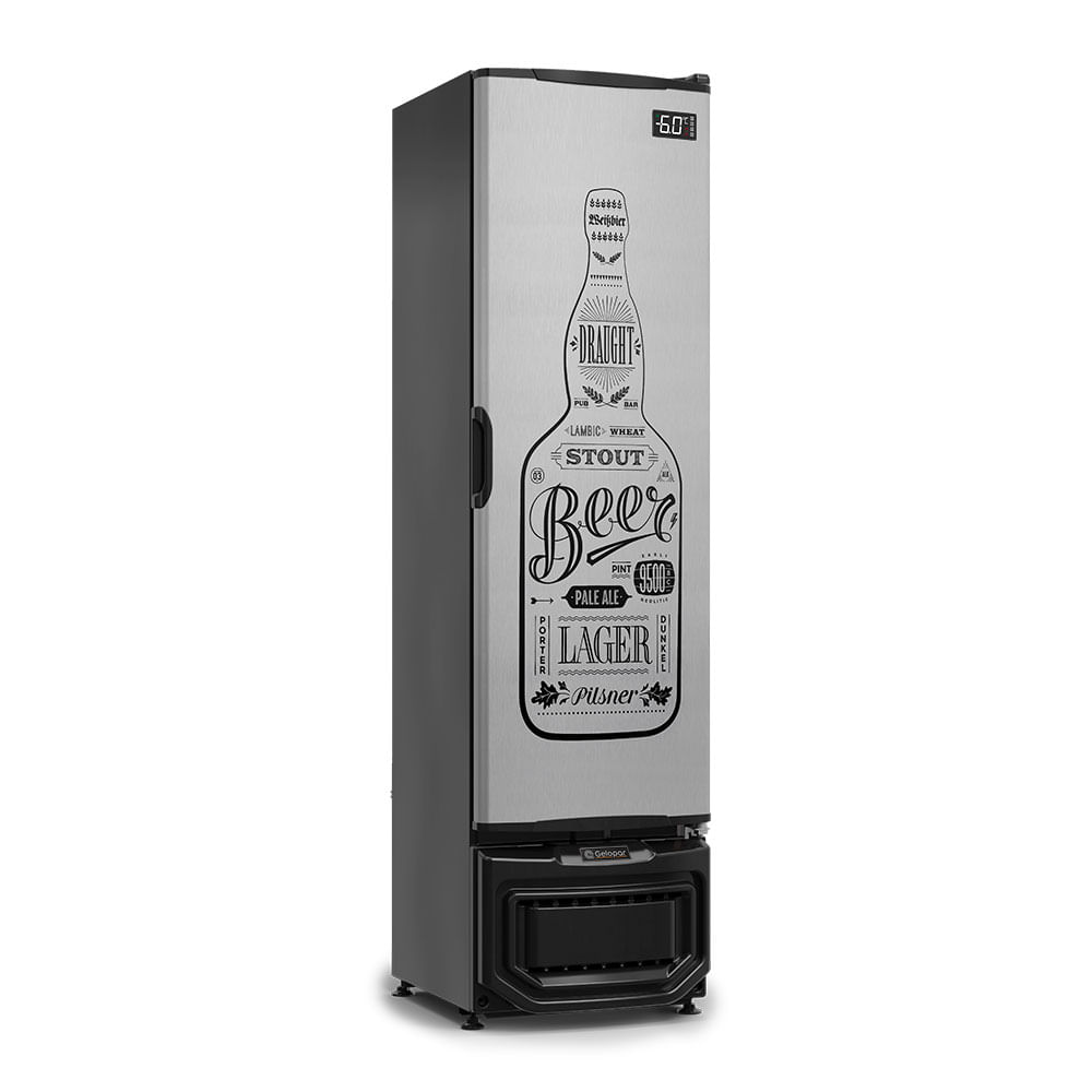 Cervejeira Gelopar Porta Cega Tipo Inox Preta Adesivada 228 Litros GCB-23E GW TI 127v