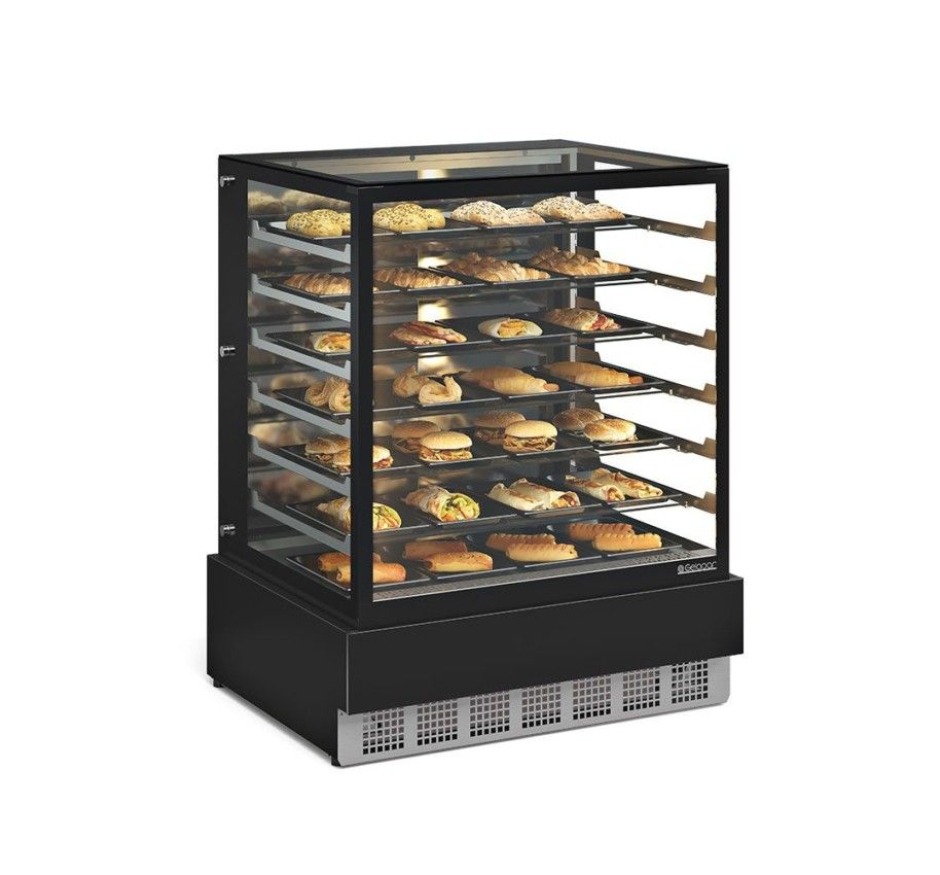 Vitrine Estufa 1,00m Gelopar Linha Gourmet Vidro Reto MGEE-100 PR-127v