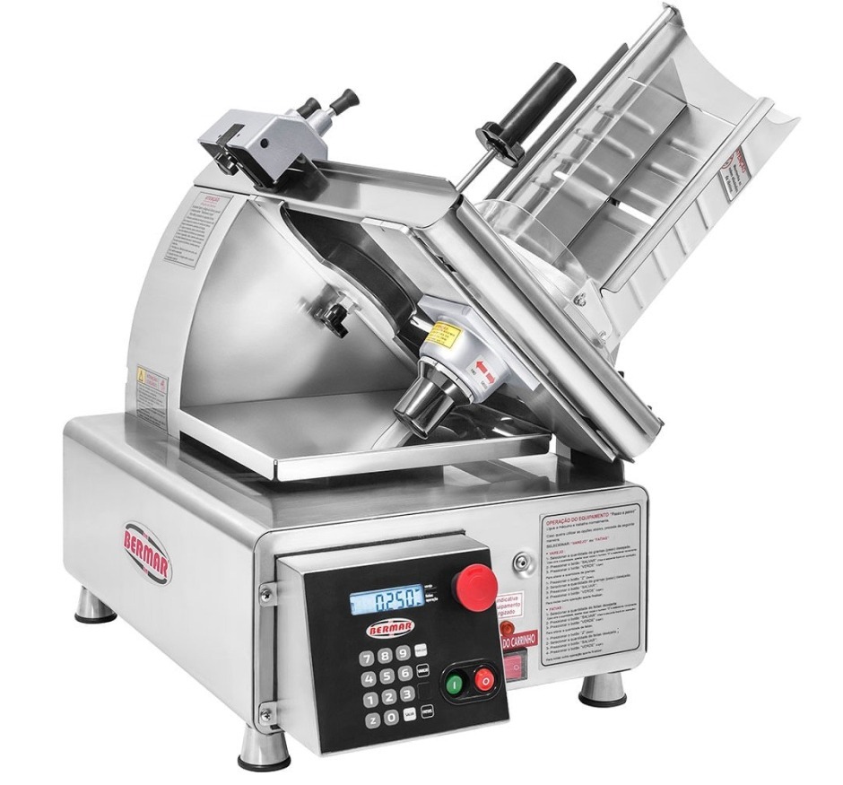 Cortador de Frios Automático Lâmina 30 Cm Com Parada De Corte Inox Bermar BM120 NR PF - Bivolt