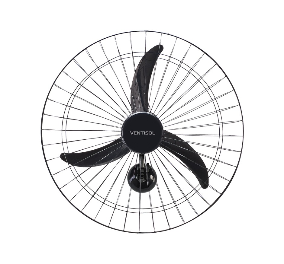 Ventilador de Parede Preto 60cm Comercial 200W Ventisol Bivolt