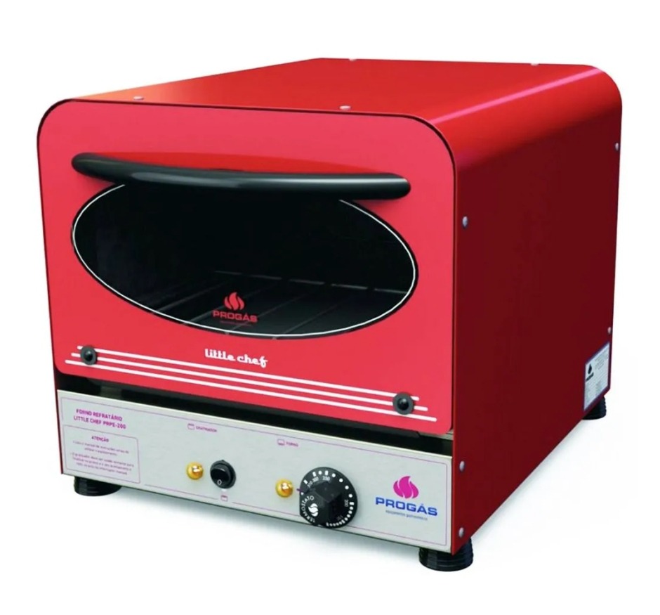 Forno Refratário Elétrico Progás Little Chef Vermelho-PRPE-200-220v