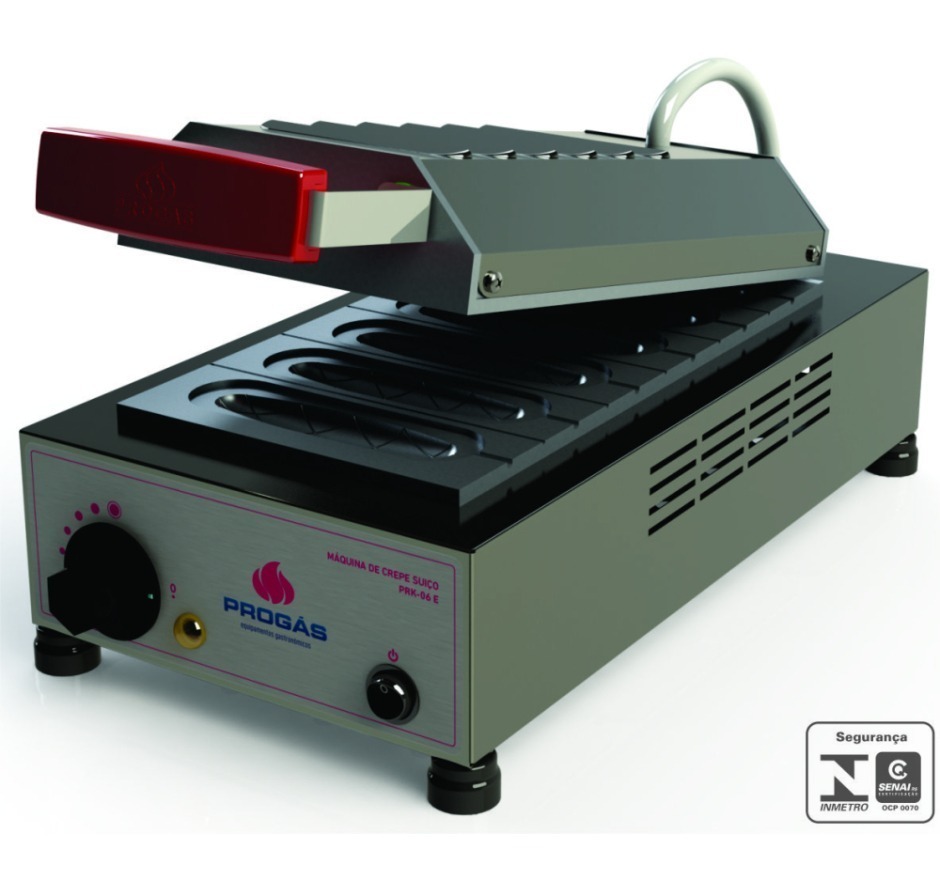 Máquina de Crepe Suíço 6 Cavidades Progás PRK-06 E Style 220v