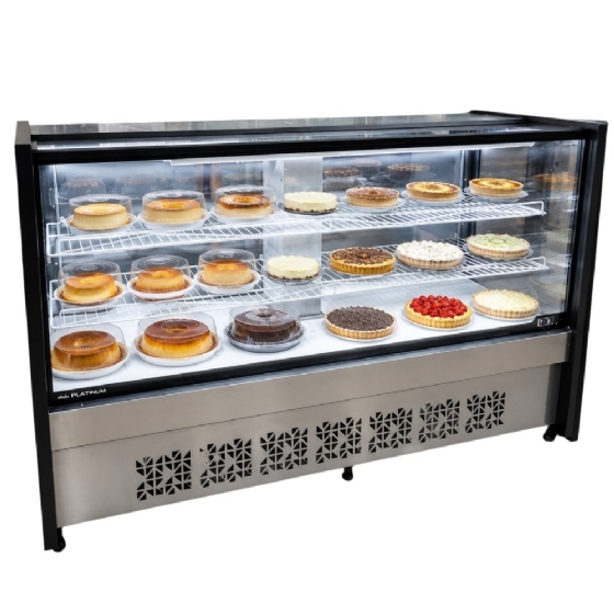 Balcão Torta Polar 1,75M Preto Platinum PVRT 220v