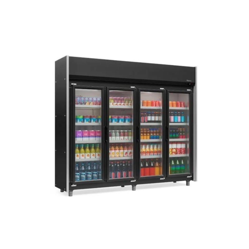 Expositor Refrigerado Gelopar Auto Serviço 1580L 4 Portas 2,39m GEAS-4P PR-220v