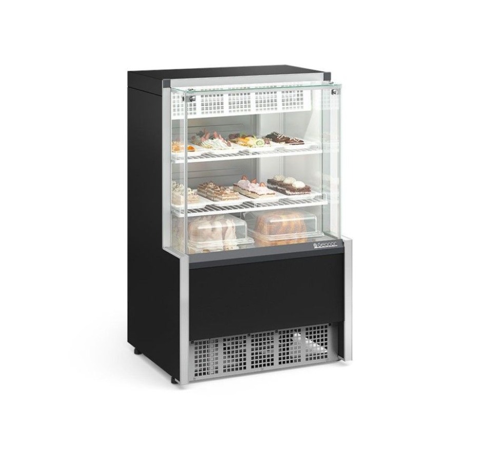 Vitrine Refrigerada Gelopar Dupla Função 0,75M Preto Vidro Reto GPEA-075R PR 220v