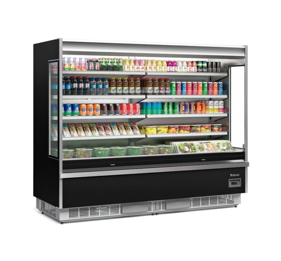 Refrigerador/Expositor Vertical Aberto 2,40M Gelopar GSTO-2400 PR 220v