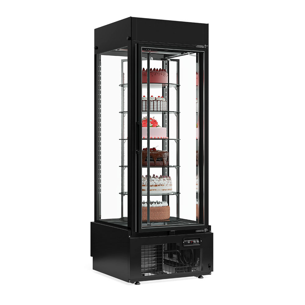 Vitrine Refrigerada Giratória Para Bolos e Carnes Gelopar GEVG-075 PR-220v