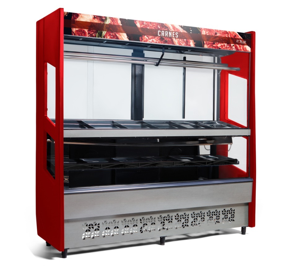Balcão De Açougue Vertical 2M Vermelho Polar PEVA-200 220v