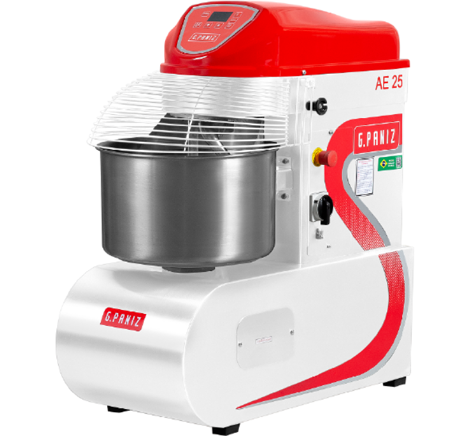 Amassadeira Espiral Novo Modelo Geração 2 Digital 25 KG 2 Velocidades Trifásica Epóxi G.Paniz AE25G2 380v