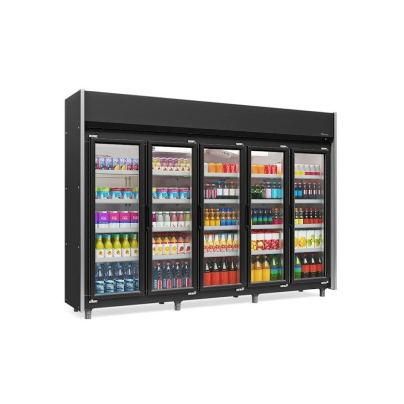Expositor Refrigerado Auto Serviço Gelopar 1960L 5 Portas 2,95m GEAS-5P PR 220v