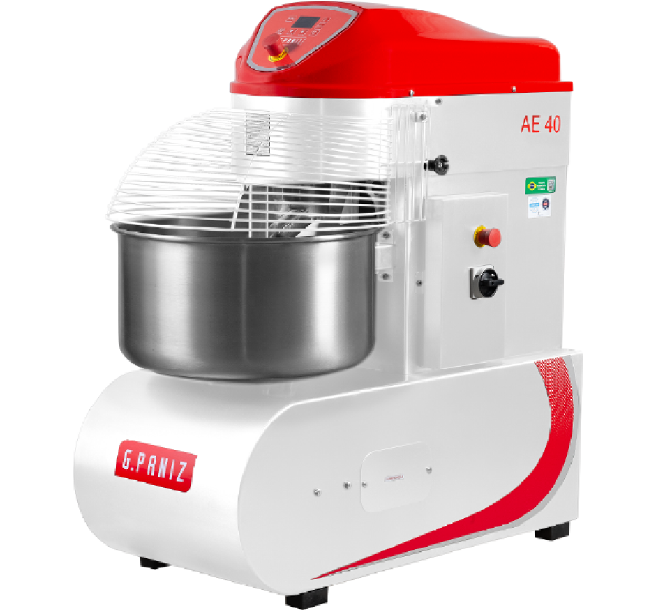 Amassadeira Espiral Novo Modelo Geração 2 Digital 40 KG 2 Velocidades Trifásica Epóxi G.Paniz AE40G2 220v