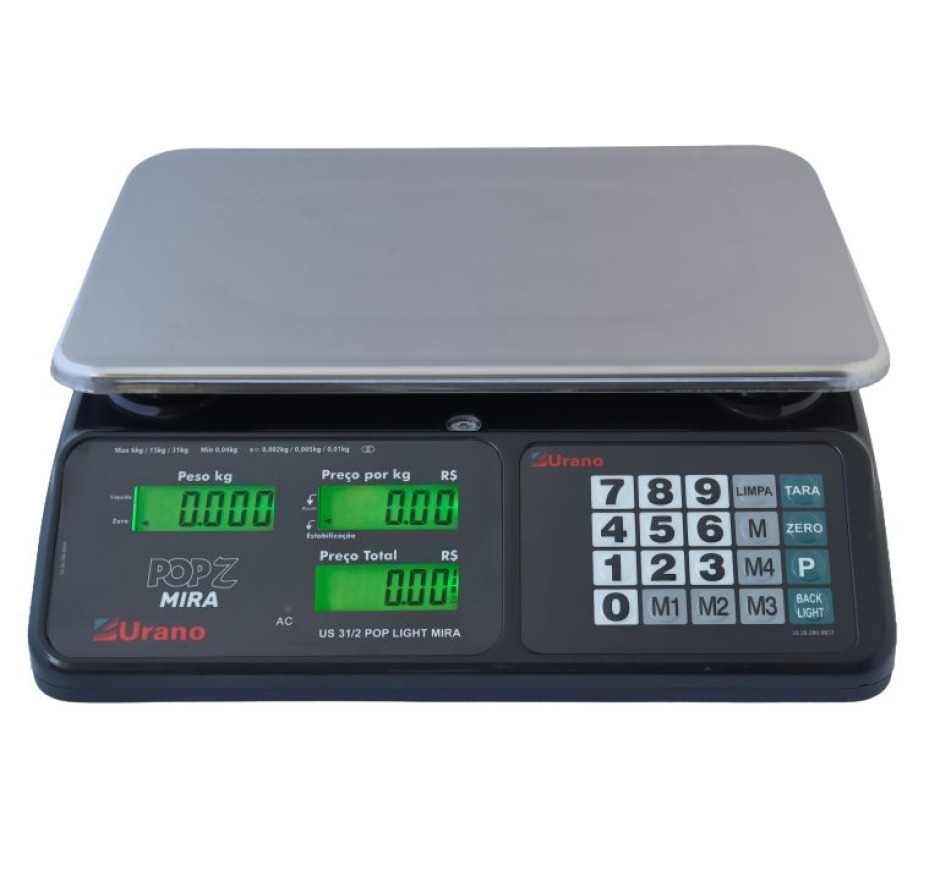 Balança Comercial Computadora Urano US 31 / 2 POP-Z Mira com Bateria