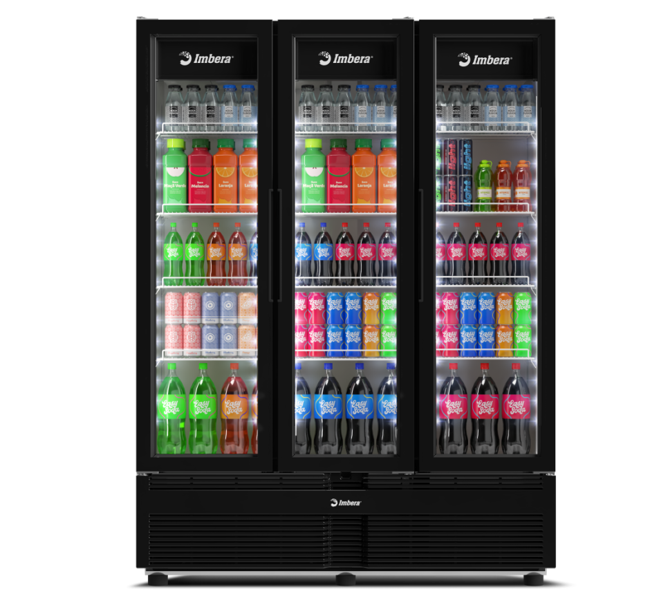 Refrigerador Expositor Vertical Imbera 03 Portas 1241 Litros Preto G3T42 Bivolt Inverter