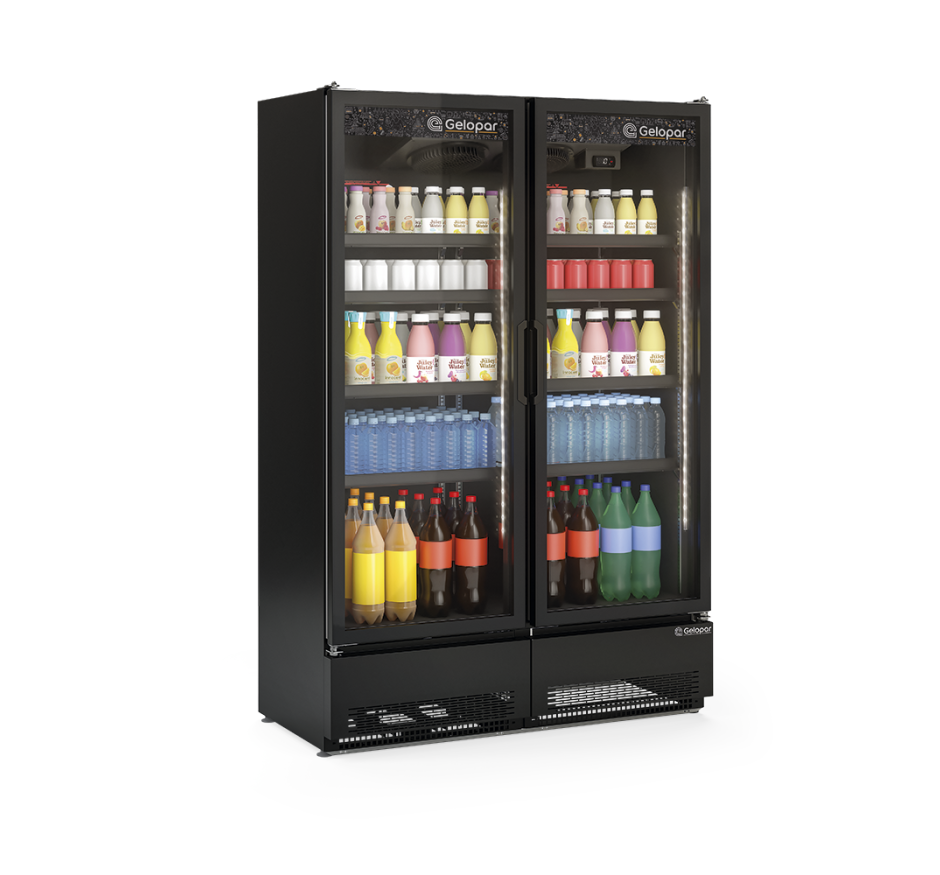 Refrigerador Expositor Vertical 957 Litros Gelopar Linha Carbono GCVR-950/CB/PR/220v