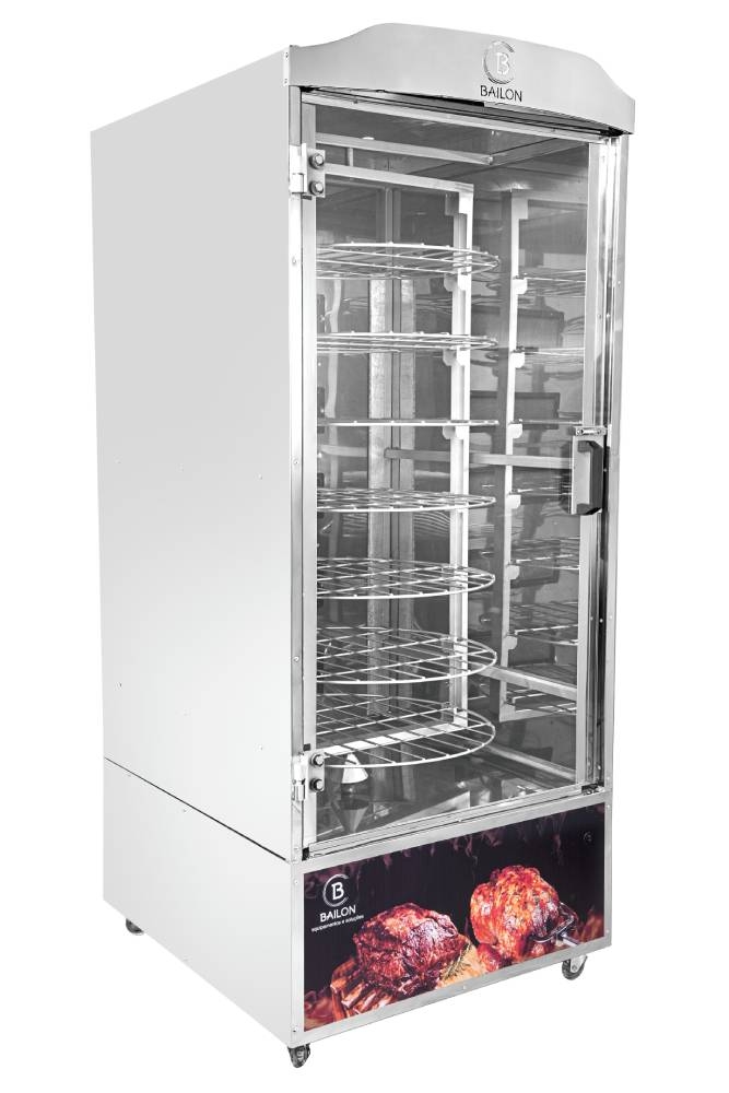Assador de Frango e Carnes a Gás Bailon Grill Giratório 360° 120Kg 220004 220v